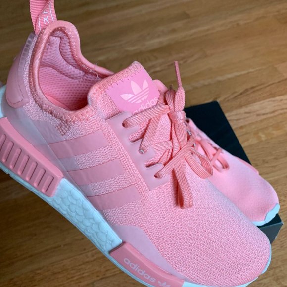 Adidas NMD R1 Pink / White Shoes - Picture 7 of 9
